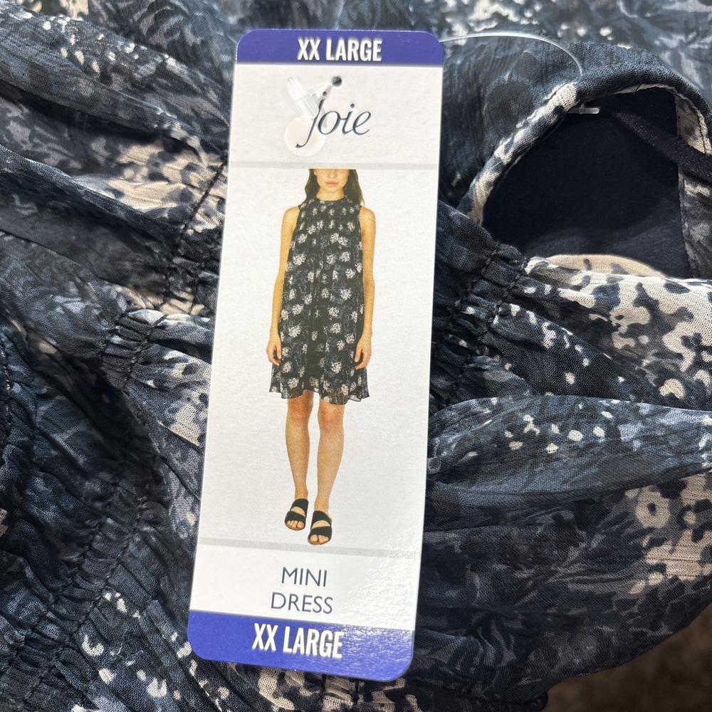Joie Womens Woven Mini Dress 2XL‎ Baltic Print Blue